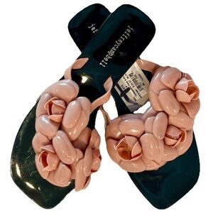 Jeffrey Campbell Fleuris Jelly Flip Flop Sandals Sz 9 Baby Pink